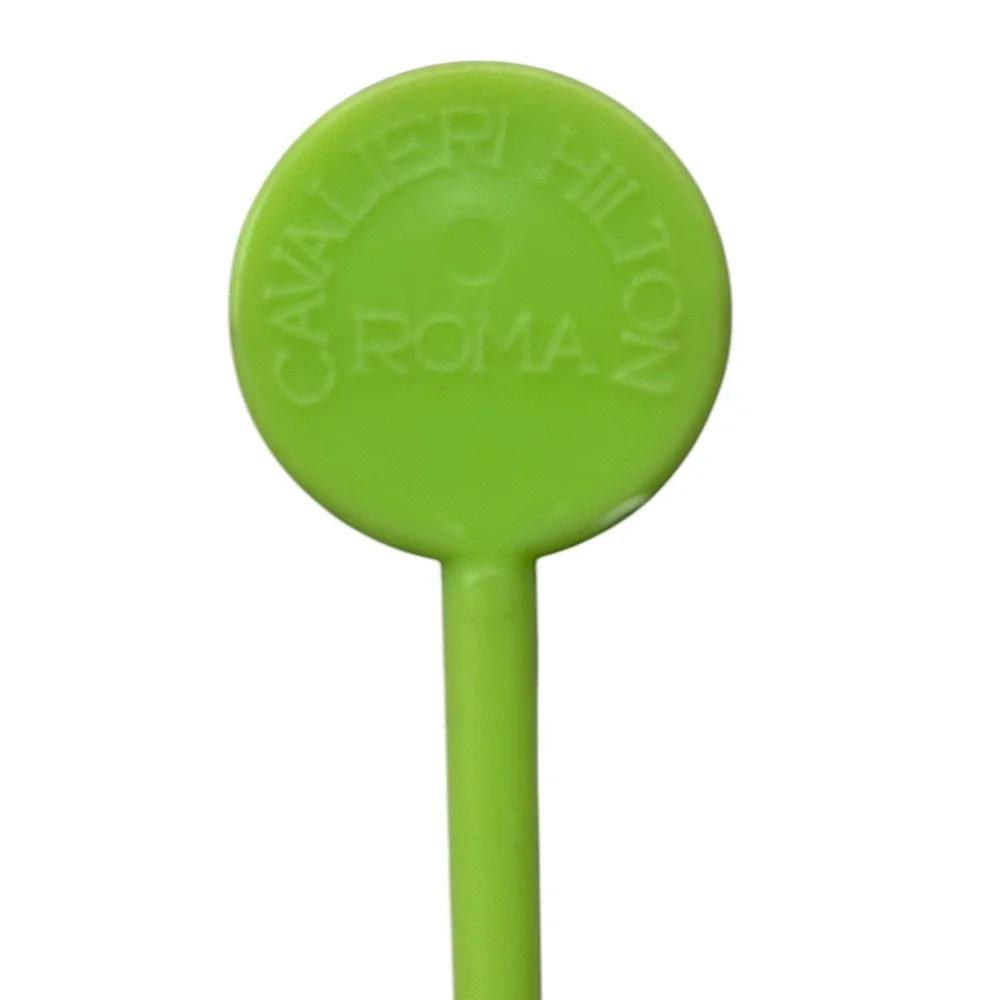 Cavalieri Hilton Roma Swizzle Stir Cocktail Stick Green Rome Italy Bar Vintage